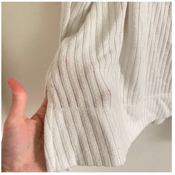 Anthropologie Sweater Women's Medium Maeve Cowl Neck Cream Ribbed Relaxed Fit - Picture 4 of 9